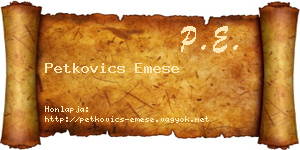 Petkovics Emese névjegykártya
