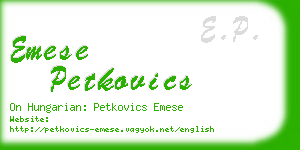 emese petkovics business card